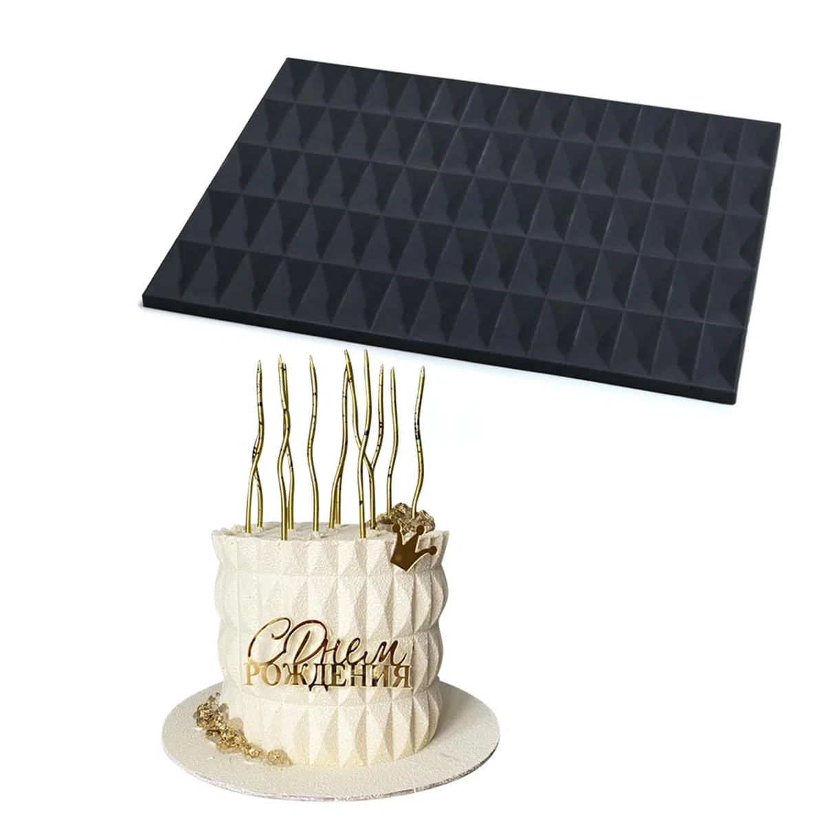 mostsom Molde de silicona para tartas, diseño de cubo, fondant, para hornear, dulces, chocolate, crema de mantequilla, reutilizable, antiadherente, flexible, herramienta de decoración de pasteles