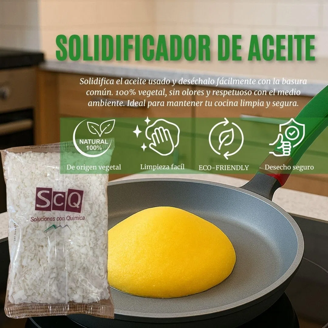 Solidificador de Aceite de Cocina (270g) | de Origen Natural | Eliminador Aceite usada | solidificante de Aceite Frito | Evita Atascos y Malos olores | Tratamiento para Aceite de freir, no tóxico