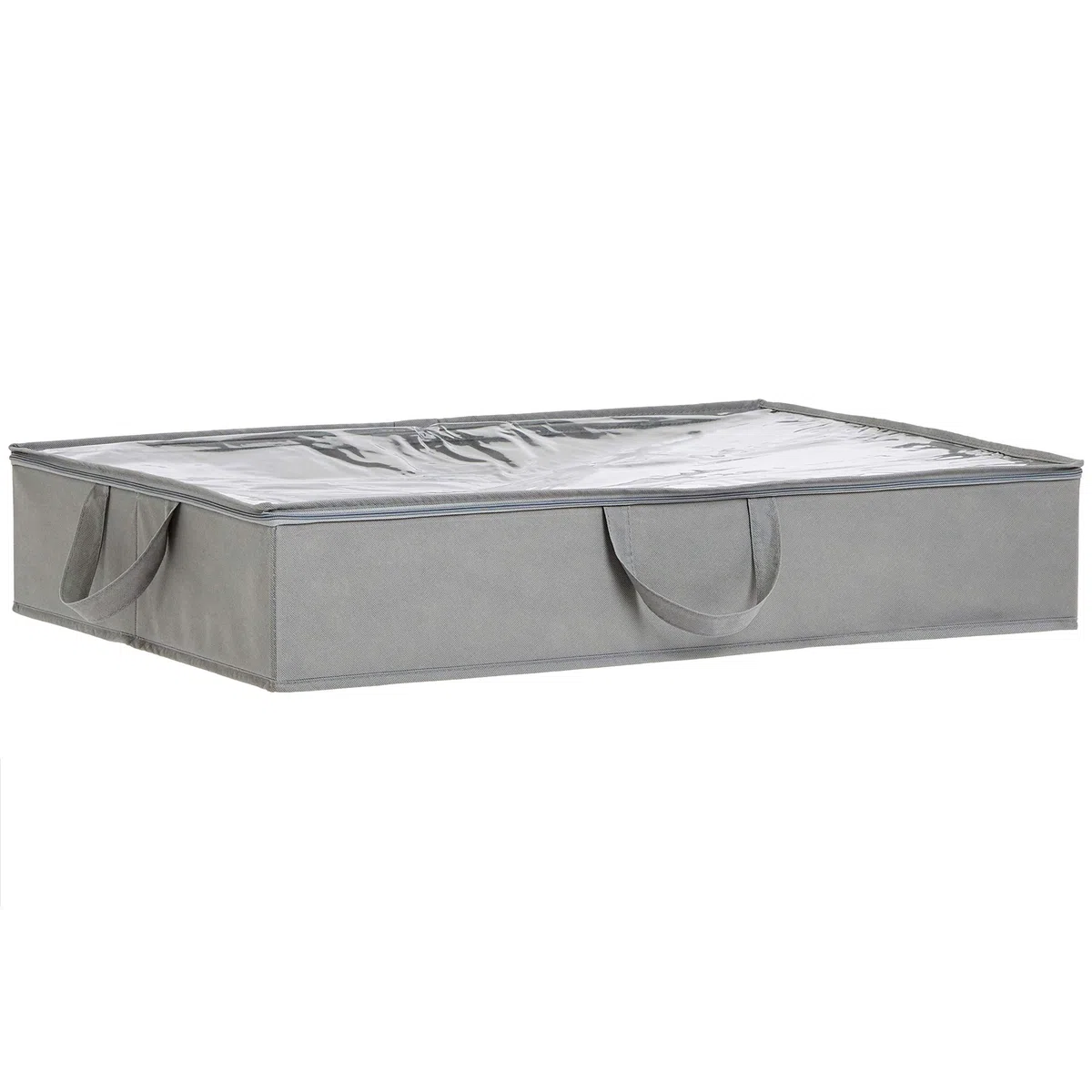 Amazon Basics Cremallera Bolsa de tela de almacenamiento bajo la cama para ropa, 2 unidades, Claro
