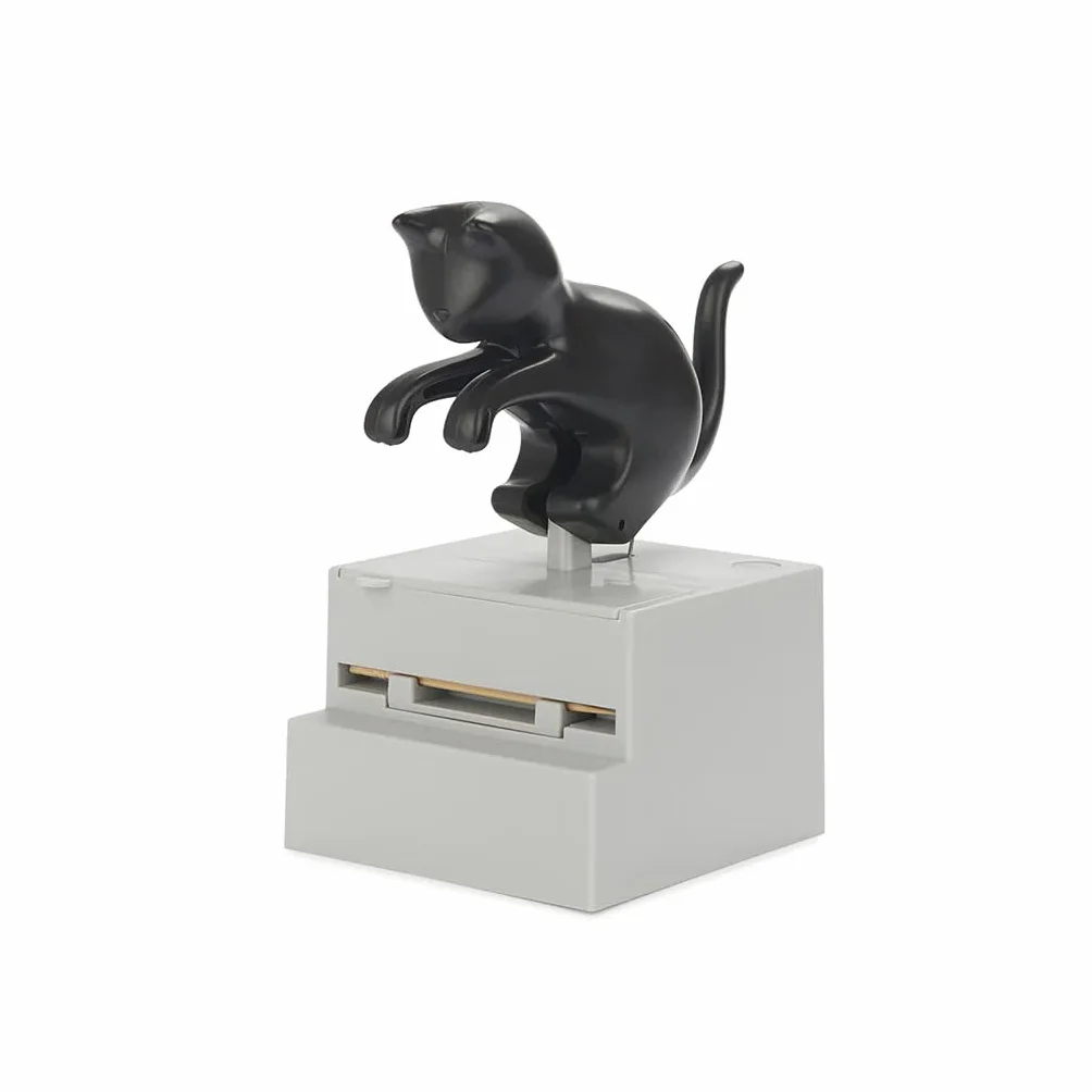 Balvi Palillero Frisky Color Negro Dispensador de palillos en forma de gato curioso Plástico