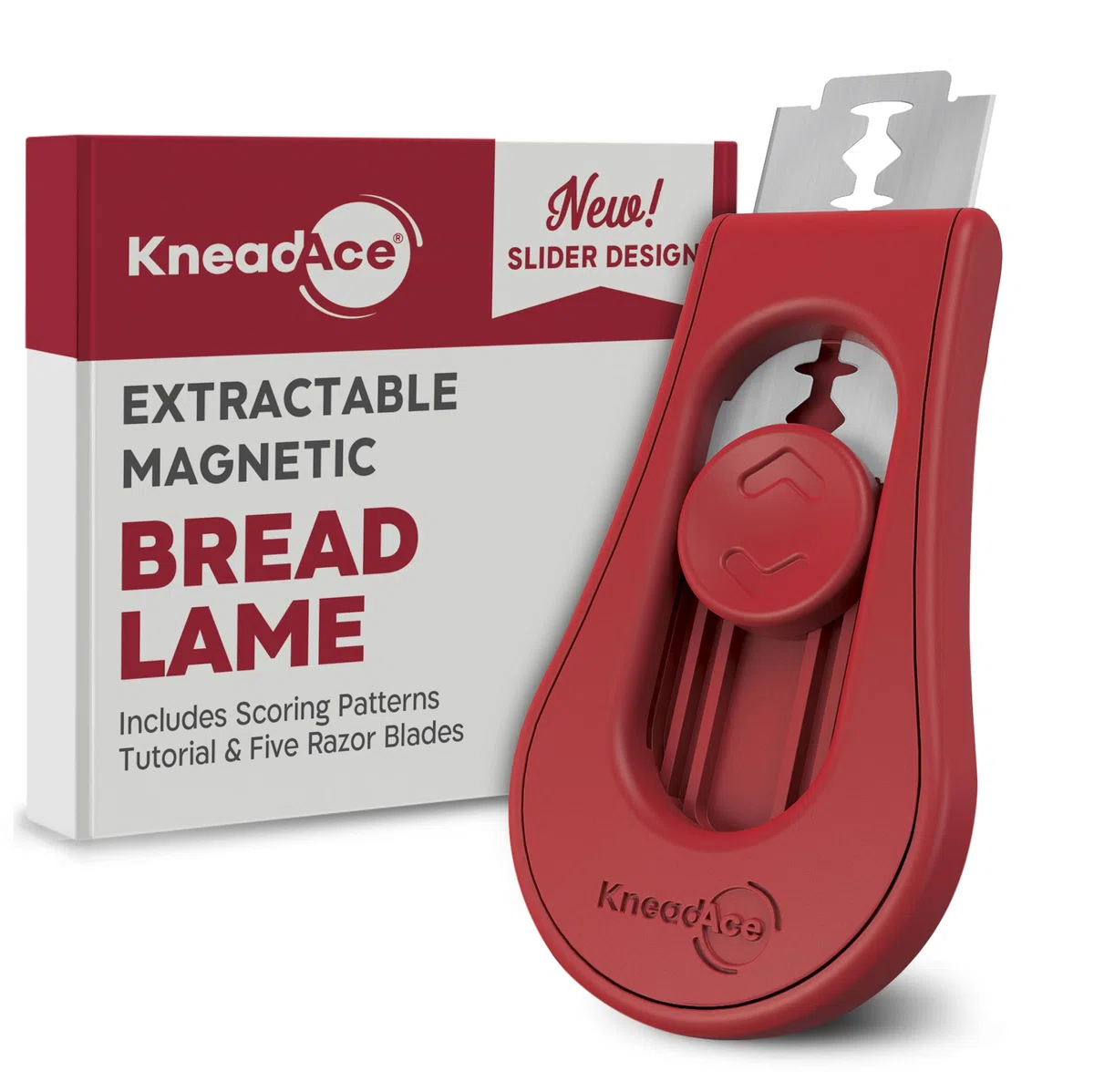 KneadAce - Herramienta de puntuación de masa de pan extraíble y magnética, herramienta profesional de puntuación de masa madre para hornear pan de masa madre y herramientas de fabricación de pan