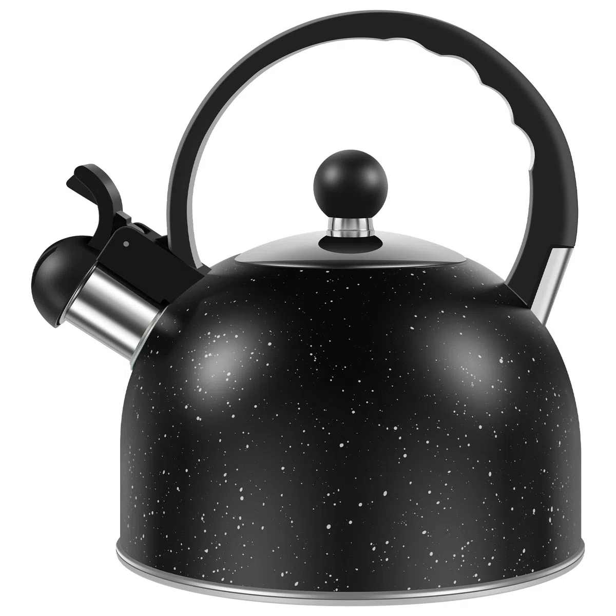 Hervidor silbante de acero inoxidable de 2,5 L con mango ergonómico de ebullición rápida, ollas de té, tetera silbante, tetera de café para estufa de gas, cocina de inducción
