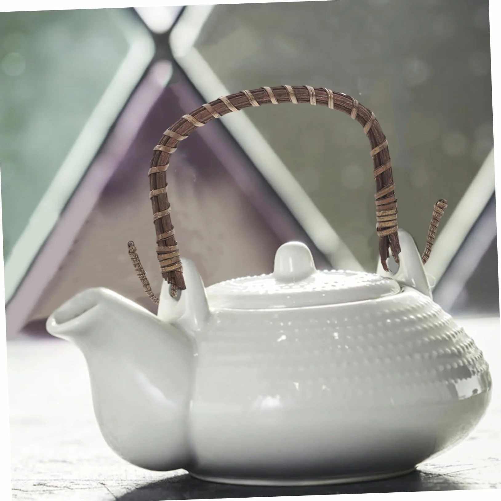 Mango de Teapot de Ratán Asa Forma para Tetera de Cerámica y Barro Accesorio de para Hogar y Oficina