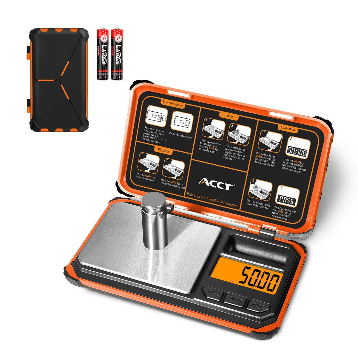Báscula de bolsillo de precisión, 200 gx0,01 g, báscula digital de alimentos con pantalla LCD, mini escala para malezas/cocina, polvo, hierbas/monedas (batería incluida)
