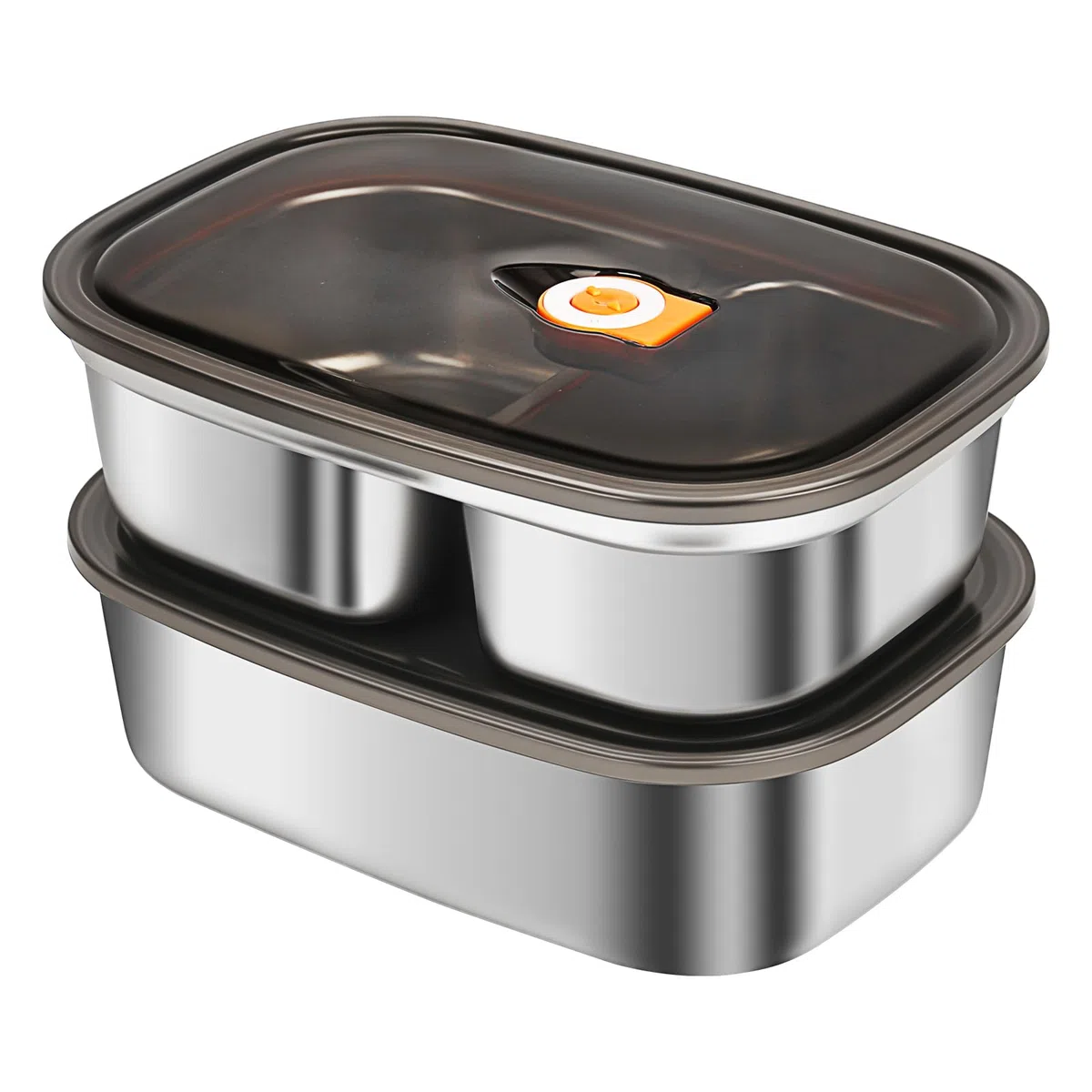 Fiambrera Bento Box para adultos, 2 unidades, 1,2 L + 1,7 L, gran capacidad, acero inoxidable 304, caja de bento portátil, de acero inoxidable, a prueba de fugas, fiambrera para adultos y niños