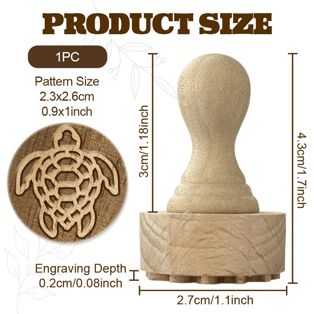 OLYCRAFT Sellos de madera de 4,6 x 2,5 cm, sello redondo de arcilla de madera, sello redondo de madera natural, pequeño sello para hacer tarjetas, manualidades, cartas, diario y álbumes de recortes