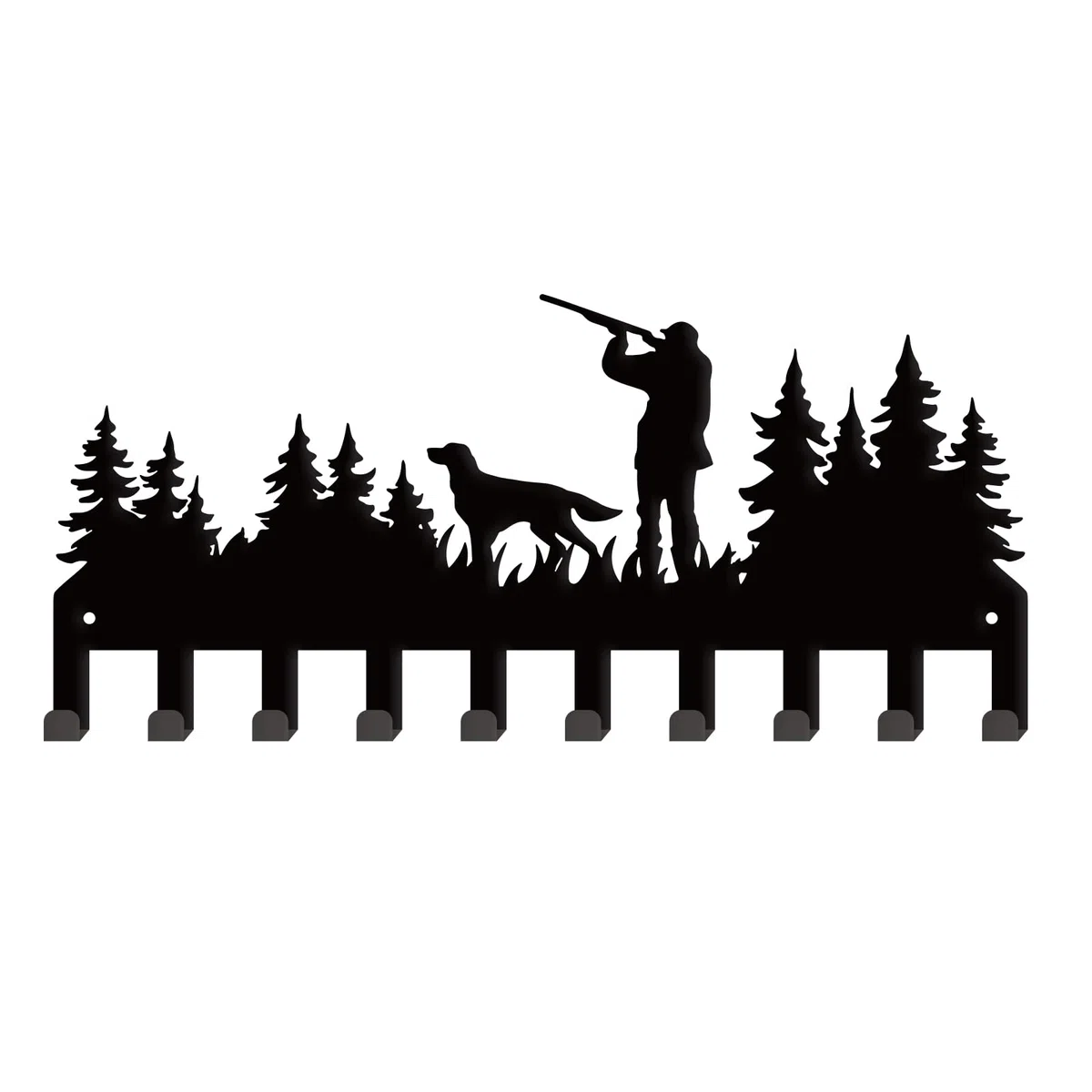 SUPERDANT Soporte para Llaves de Caza de Bosque,Organizador de Llaves de Metal,Decorativo,10 gancho,para Colgar Llaves,Montado En la Pared,para Entrada,Cinturón,Paraguas,Ganchos Personalizados para