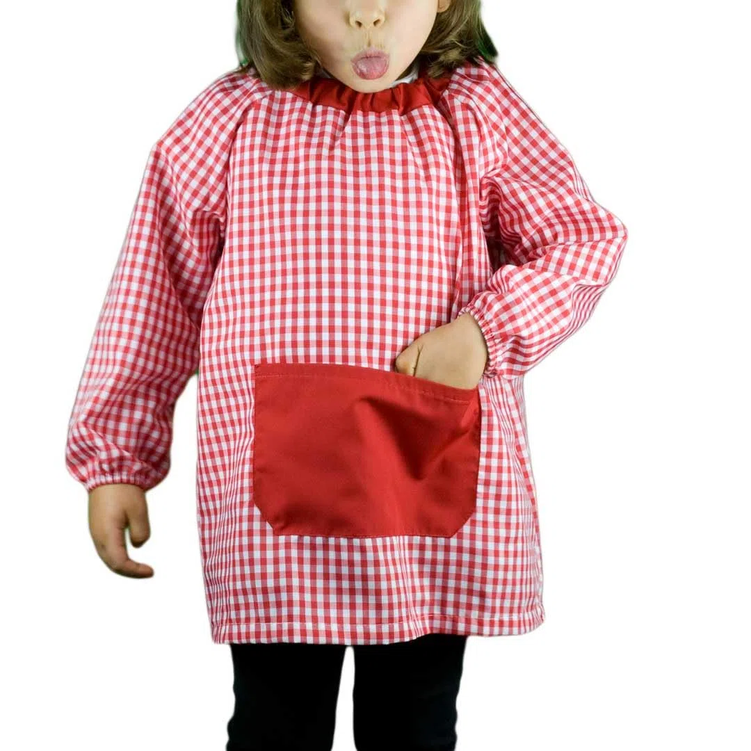 PONCHO - Babi poncho sin botones guardería. Bata escolar cómoda de vestir perfecta para comedores y colegios. bebé-niños color: VERDE talla: 1