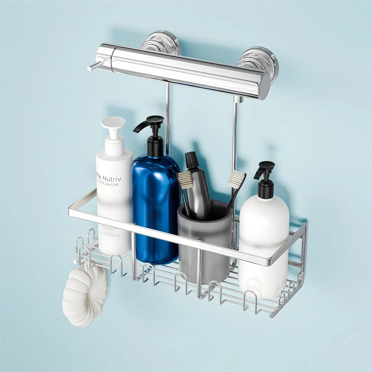 Estantería de ducha colgante sin taladrar – Estante para colgar champú soporte para ducha cesta desoportede baño jabón
