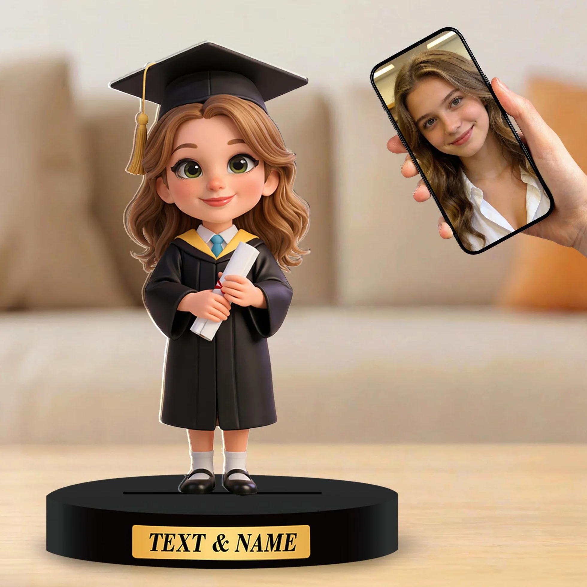 Figuras Graduación Personalizadas a Partir de Fotos, Regalo de Graduación, Decoraciones Escritorio Acrílicas 2D