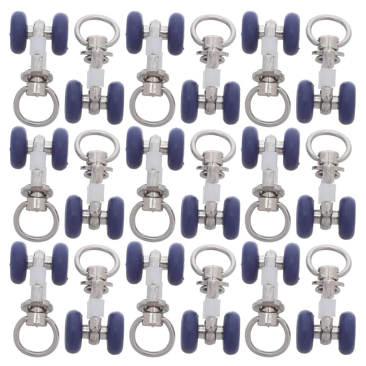 Genérico Rodamientos de Acero Inoxidable y Rodillos Dobles de Plástico, 20 Piezas para Rieles de Cortinas, Accesorios para Cortinas Pesadas, Funcionamiento Silencioso en Estudios y