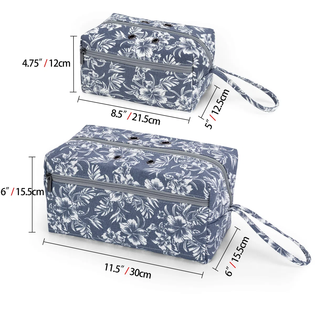 Luxja Bolsa de Almacenamiento de Lana, Bolsa de Crochet Bolsa de Tejer, Bolso para madejas de Hilo, Ganchos de Ganchillo, Agujas de Tejer (hasta 8 Pulgadas) y Otros Accesorios pequeños