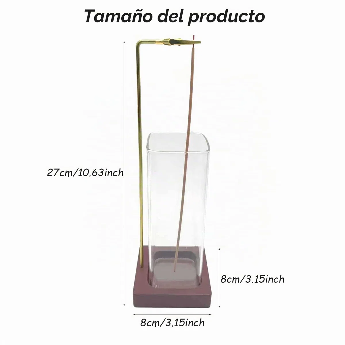 Quemador de incienso, soporte de incienso de madera para atrapa cenizas, quemador de incienso invertido para oficina en casa, yoga, meditación, Zen
