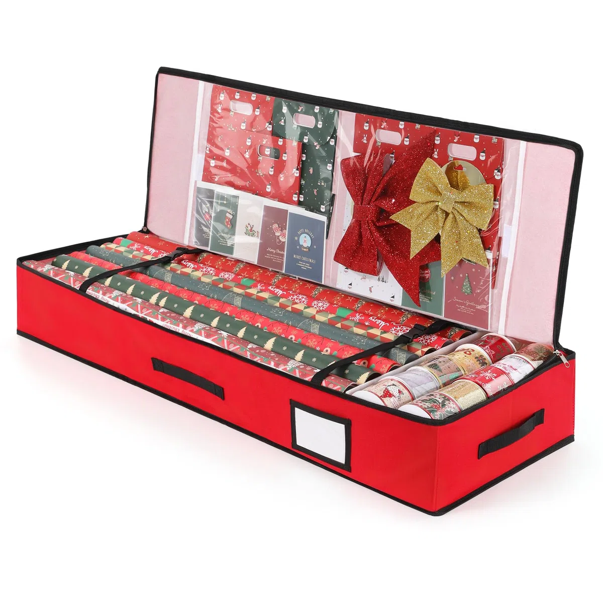 Bolsa de Almacenamiento de Papel de Navidad, Ohuhu Organizador para Papeles, con Tela Oxford 600D Resistente al Desgarro e Impermeable, Almacenamiento Papel de Envoltura de 18 a 24 Rollos Estándar