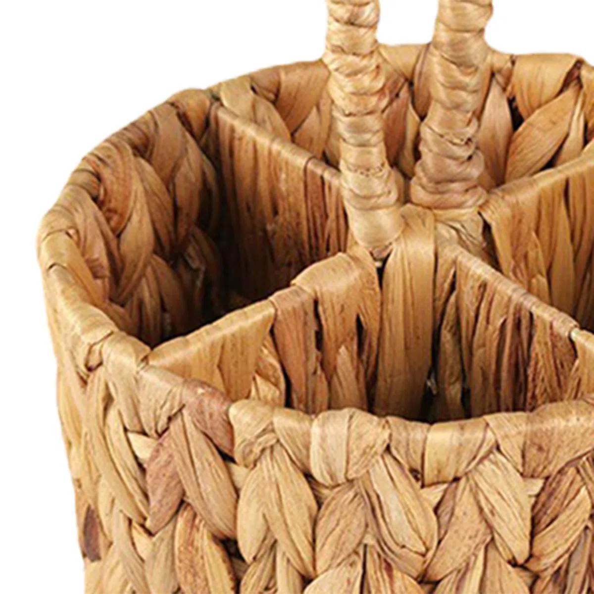 Organizador de cubiertos de mimbre, soporte para utensilios dividido, organizador de utensilios de cocina para fiestas