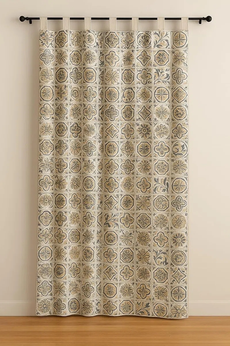 Mercatienda Cortina de Calle alpujarra Trigos de trabillas140 x 260cm para Puertas Ventanas y Patios Interior Exterior confeccionadas en España.