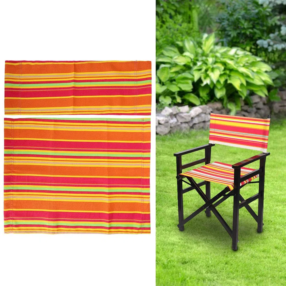 Lienzo de Repuesto para Silla de Director, Silla de Director a Rayas con Palo de Madera, Funda de Asiento Resistente al Agua para Silla de Director en casa (Colorido)
