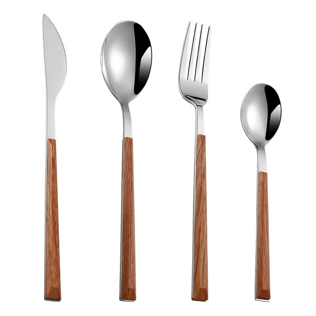 Conjunto de cubiertos de cubiertos de acero inoxidable Conjunto de cubiertos de acero inoxidable CUCHILLO CUCHILLO Tenedor Cuchara Cucharada Cucharada Cucharadita (Color : Black)