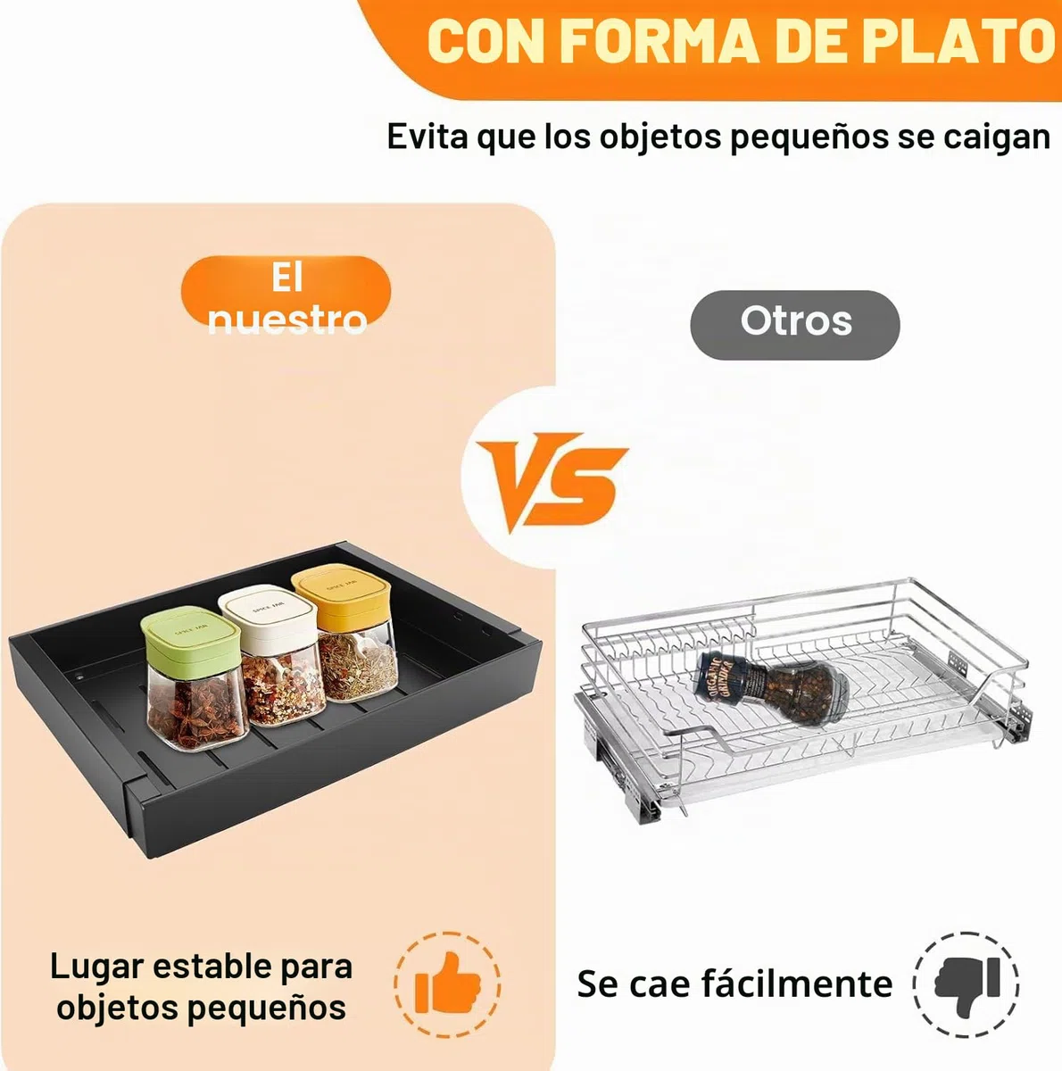Cajones Extraibles Para Cocina,Bandeja Armario Telescópico Adhesivos,Cajones Deslizantes Para Cocina,Ancho Ajustable De 32 a 53 Cm Con Riel Autoadhesivo Silencioso,No Requiere Taladrar Ni Clavar