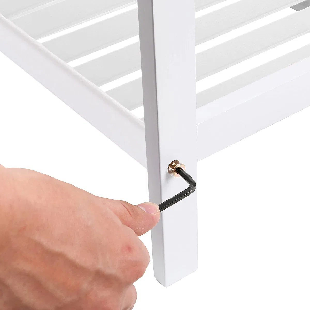 SONGMICS Zapatero de Entrada, 2 Niveles, Estante para Zapatos de Madera de Bambú, Delgado, para Salón Pasillo Dormitorio Baño, 26 x 70 x 33 cm, Blanco LBS02WT