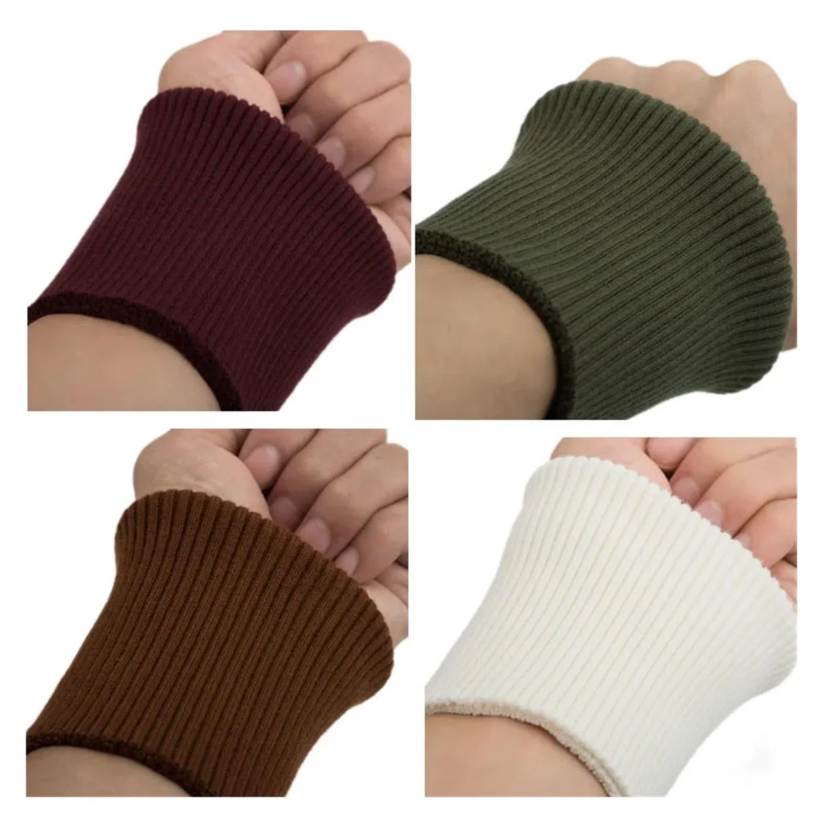 Puños elásticos con canalé Par de puños de Punto elástico, Ropa Recortada, Chaqueta, Abrigo, puños Gruesos elásticos de algodón, 1 par de 3,54 Pulgadas de Ancho(Black)
