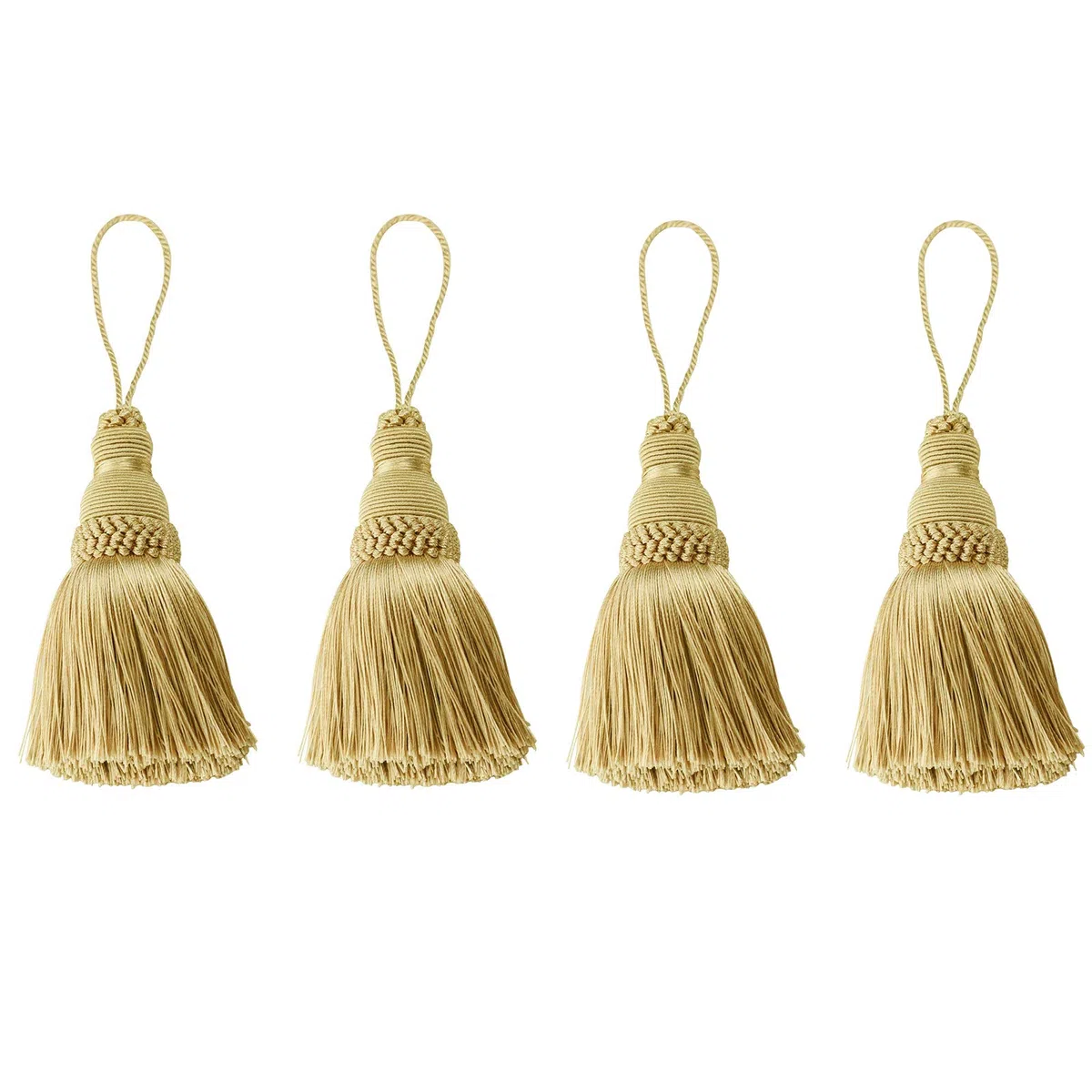 Borla De Borla Colorida Para Cortina Y Decoración De Interiores DIY 4 Paquetes (Dorado)