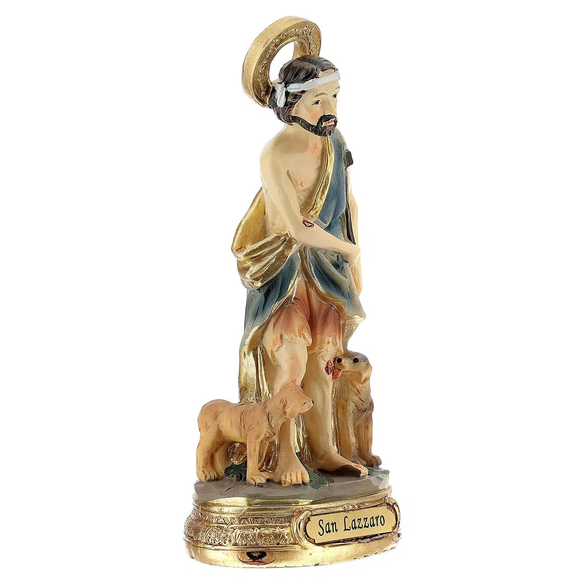 Holyart Imágenes de Resina y PVC: San Lázaro 12 cm Estatua de Resina Pintada