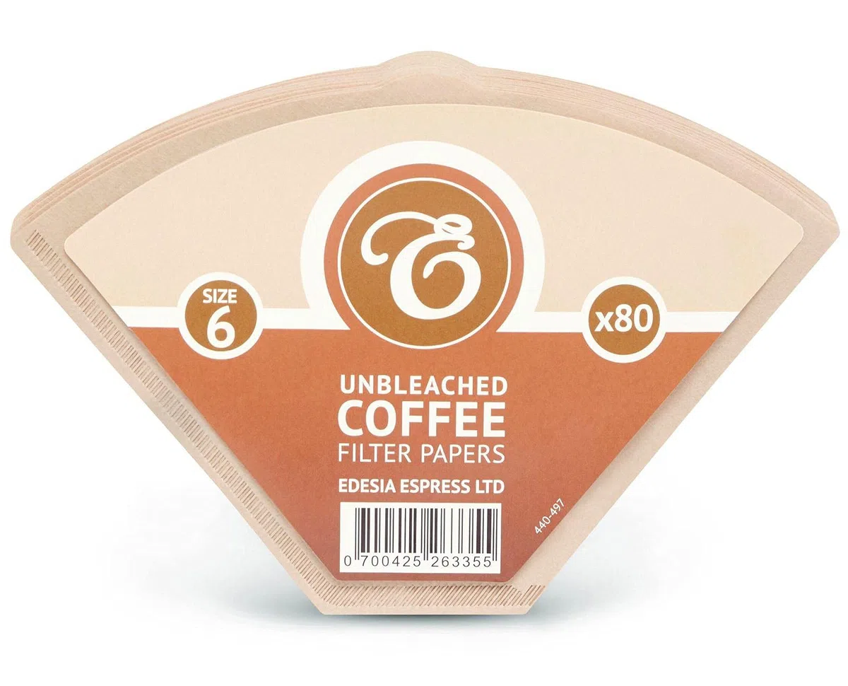 EDESIA ESPRESS – 2x80 Filtros de Café Cónicos de Papel – Filtro de Café N°6 para Cafetera Manual, Método Pour-Over y Preparación Suave – Tamaño 6 Marrón