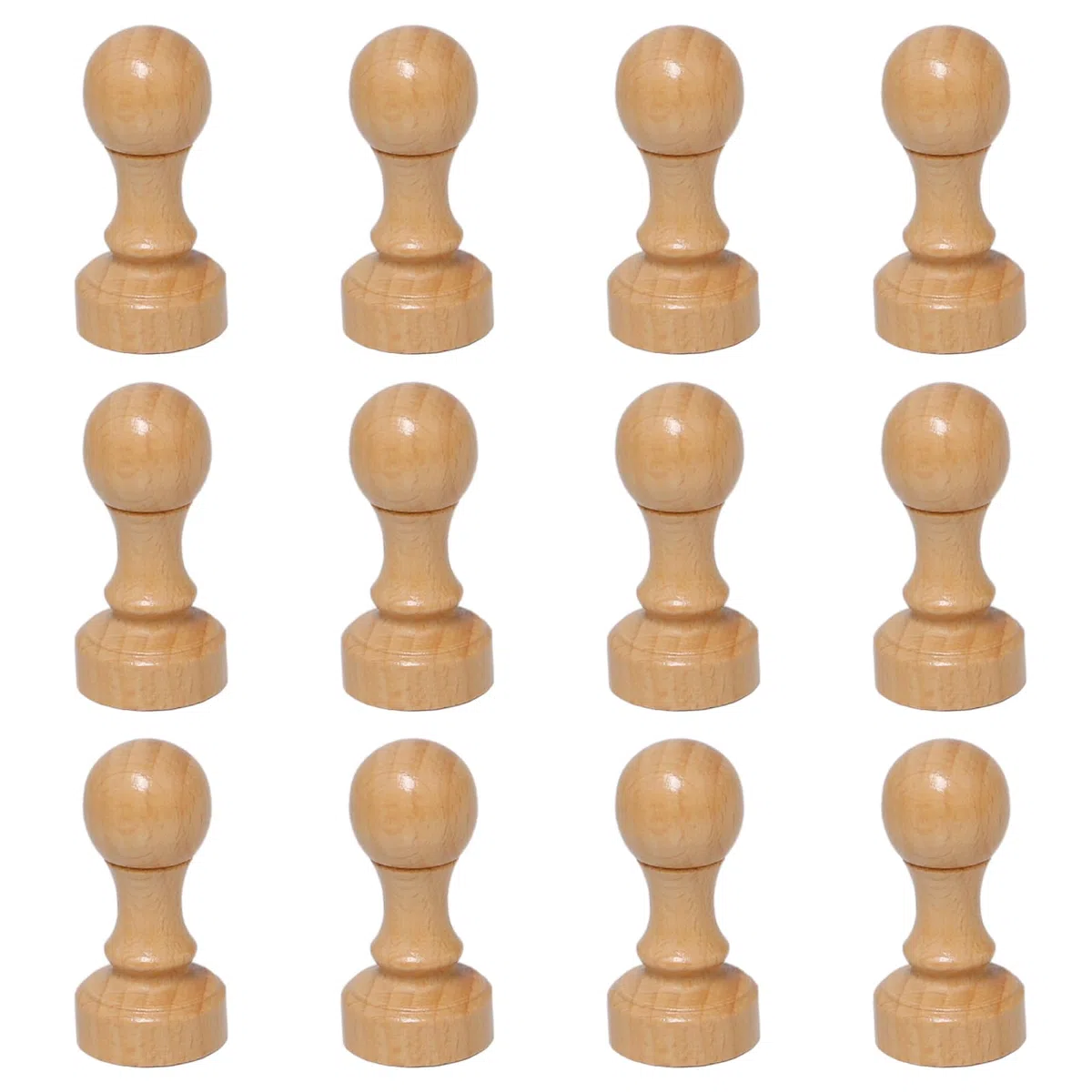 12 Piezas Soporte Sellos Madera Sellos Personalizados de Madera 30 mm Sello Madera Duro en Blanco para Sellos Laser y Bricolaje