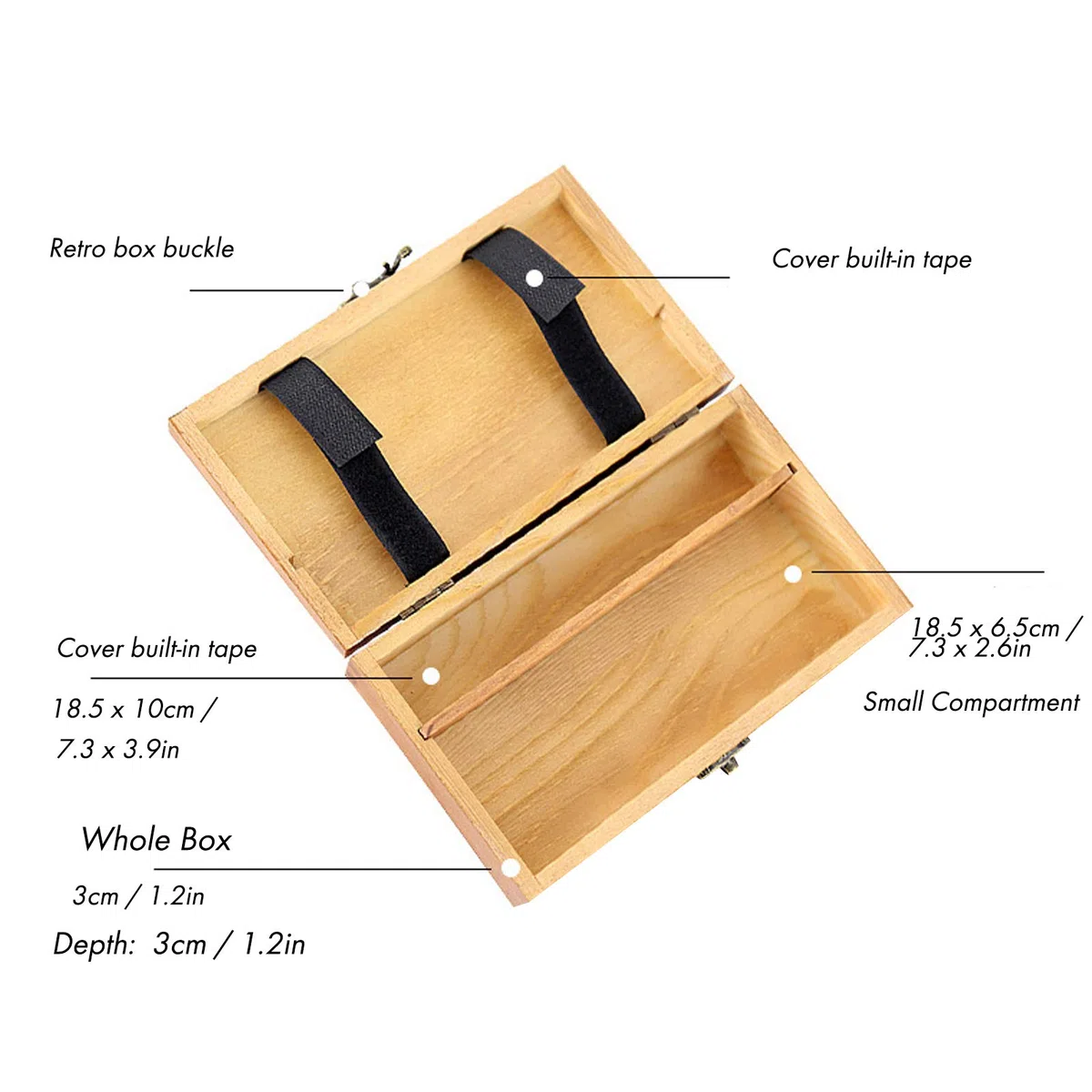 Estuche de madera para lápices, estuche para lápices antiguo con cierre de bloqueo, cajas de madera para herramientas de arte y almacenamiento de pinceles