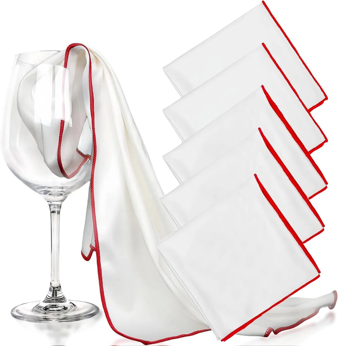 Clim Profesional 5 Paños de Pulido y Abrillantado de Cristalería y Vajillas. Paño de Microfibra Sin Pelusas Extra Grande para Hostelería. Extra Brillo en Copas, Decantador y Cristalería. 70x50CM