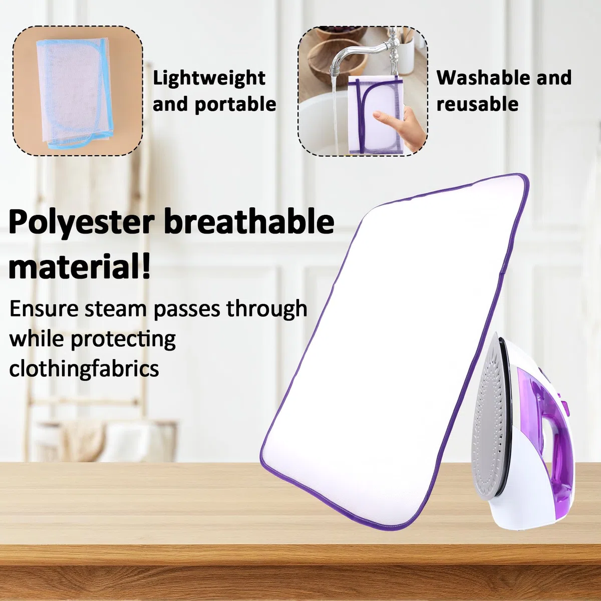 Paquete de 2 paños de malla para planchar protectores, protector de planchado que ahorra quemaduras, paño de planchado para proteger la ropa, almohadilla de planchado para coser y planchar herramienta