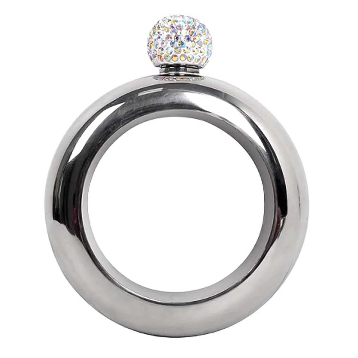 Petaca de Pulsera de 3.5 oz con Tapa de Cristal, Ideal para Bodas, Fiestas, Bares y acampadas.