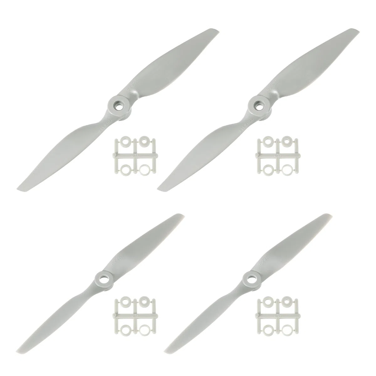 QUARKZMAN 6x4" 9x4.5" Hélice de Avión RC 2 Aspas con Anillos Adaptadores Hojas de Hélice RC para Aviones Eléctricos, 4 Pcs, Gris