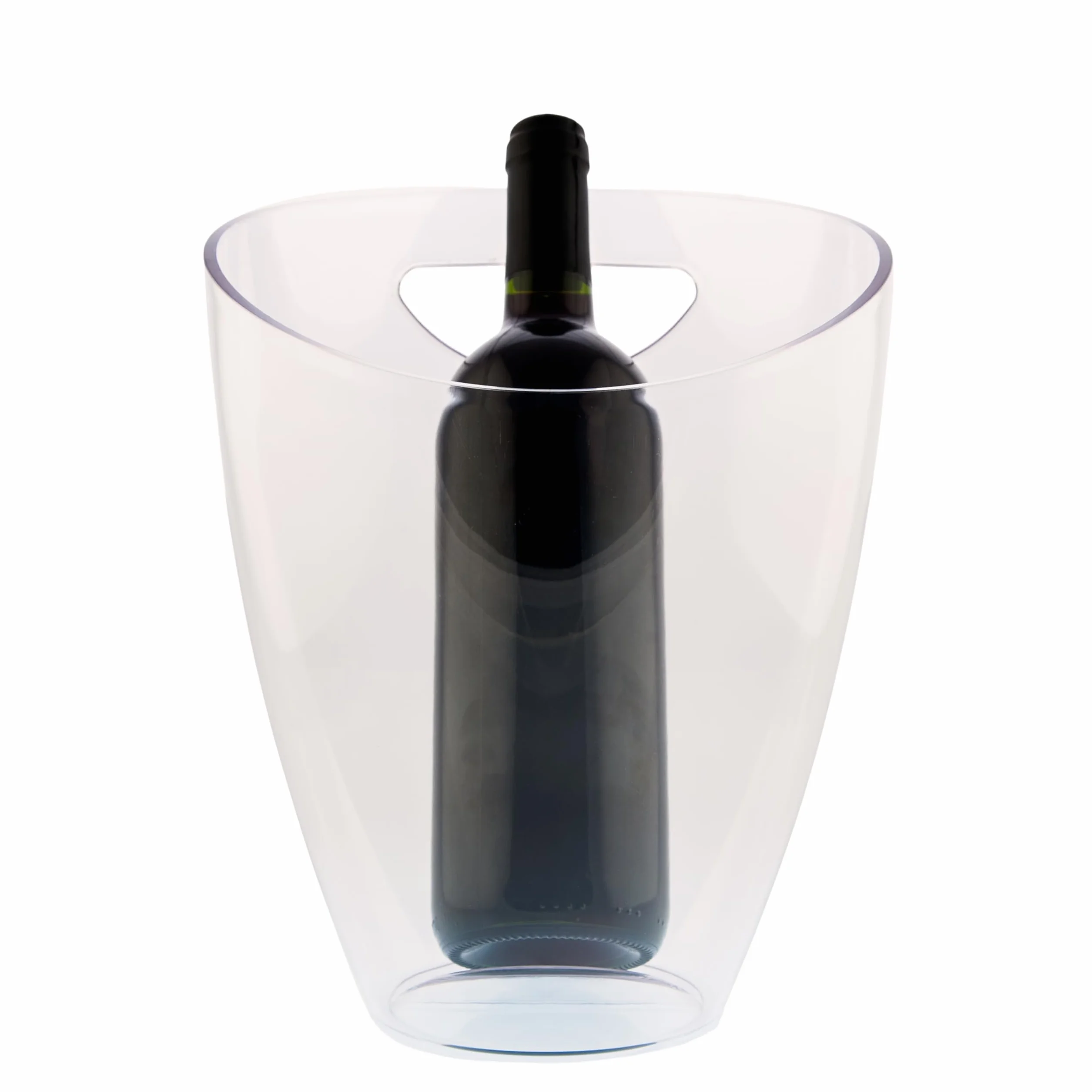 Cubitera para botellas de vino Koala Nature 3,5 L – Champanera acrílica para 2 botellas de vino, cava o champagne – Enfriador rápido, ligero, apilable y reutilizable, con asas, transparente