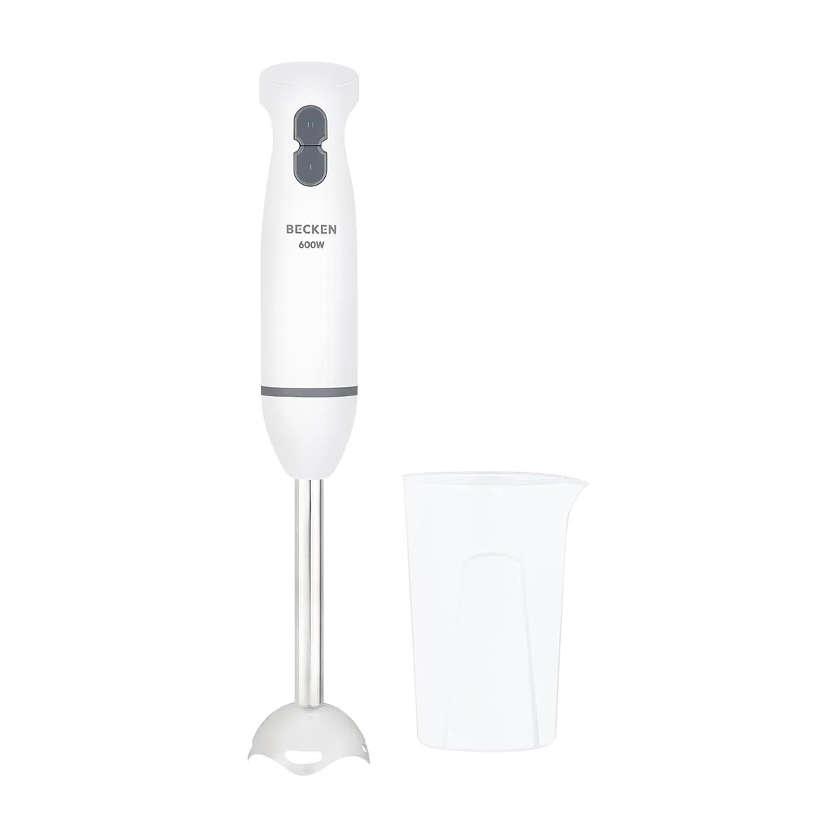 BECKEN - Batidora de Mano - 2 Velocidades Variables - Acero Inoxidable - Potencia 600W - Incluye vaso Medidor