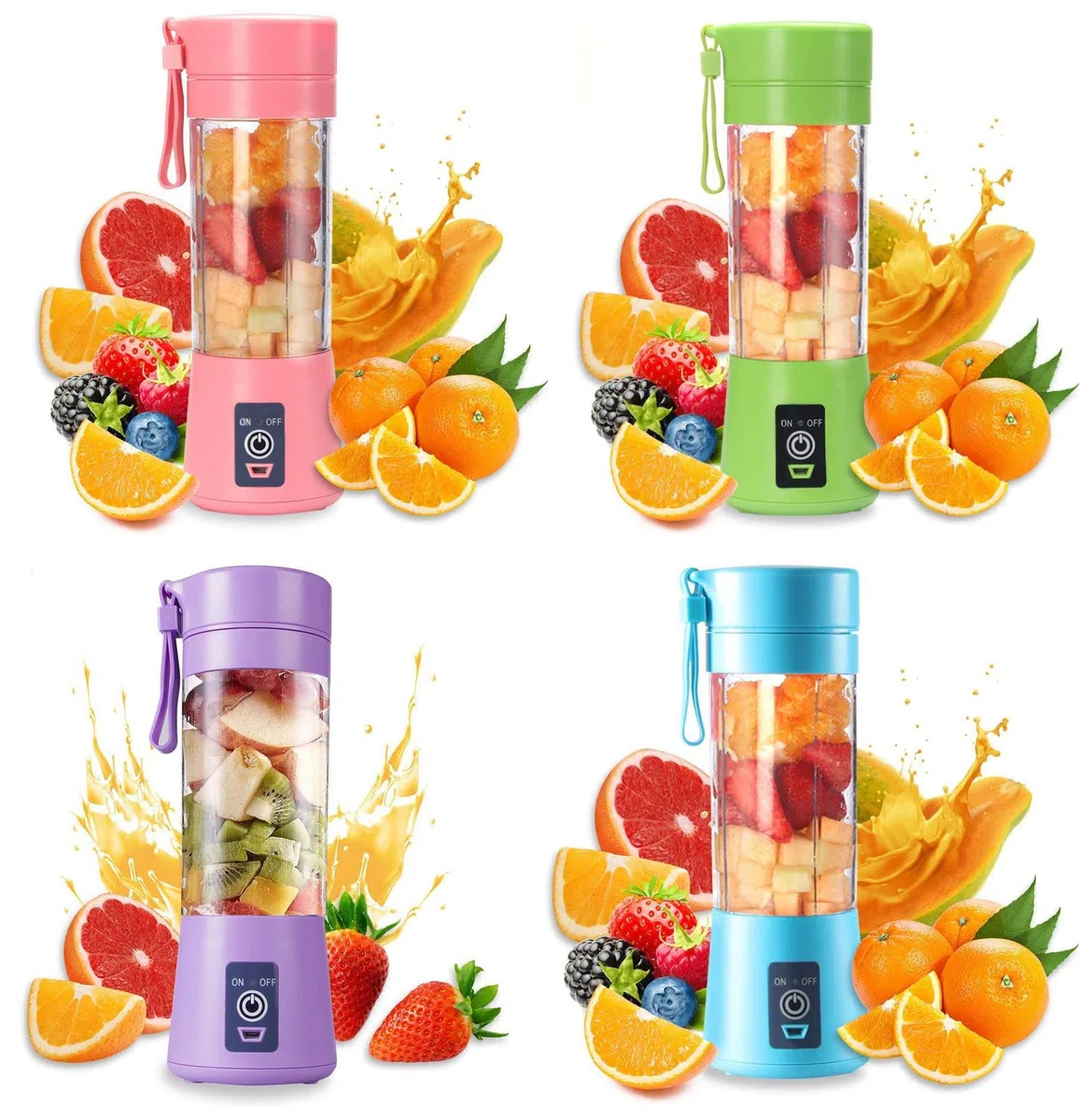 Maizoon Vaso Mezclador Verde Modelos Verticales USB de Carga Rápida Vaso Exprimidor Portátil Seis Cuchillas Rotación Rápida Exprimidor de Frutas y Verduras Vida Sana