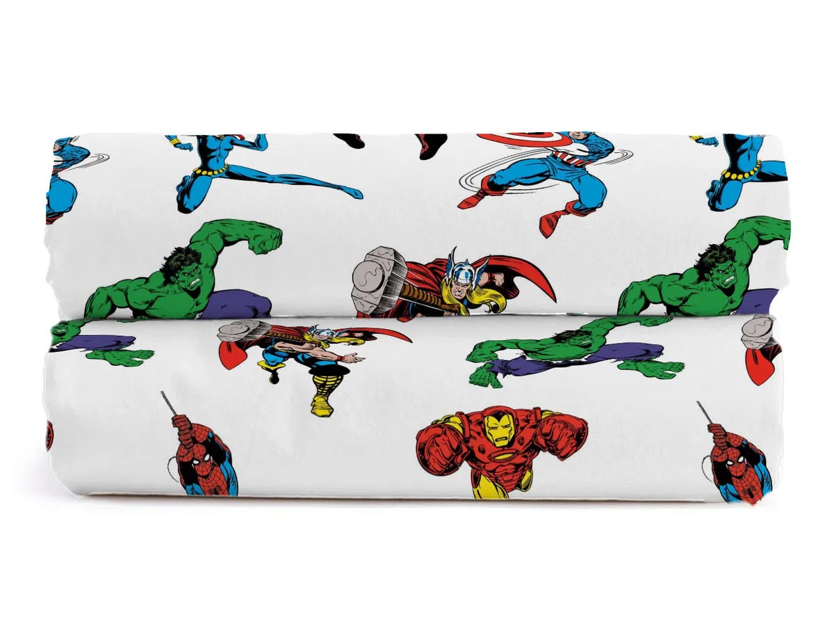 Jay Franco Marvel Comics Comic Cool 100% algodón sábana Bajera 90 x 200 cm tamaño único