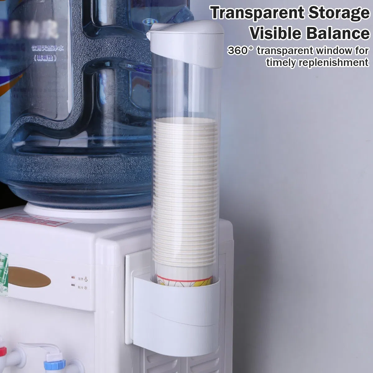 Dispensador de Taza de Papel, portavasos de plástico montado en la Pared Dispensador de Vasos de baño o Vasos de Papel Dispensador de Vasos de Hospital para Oficina en el hogar Montaje en Pared