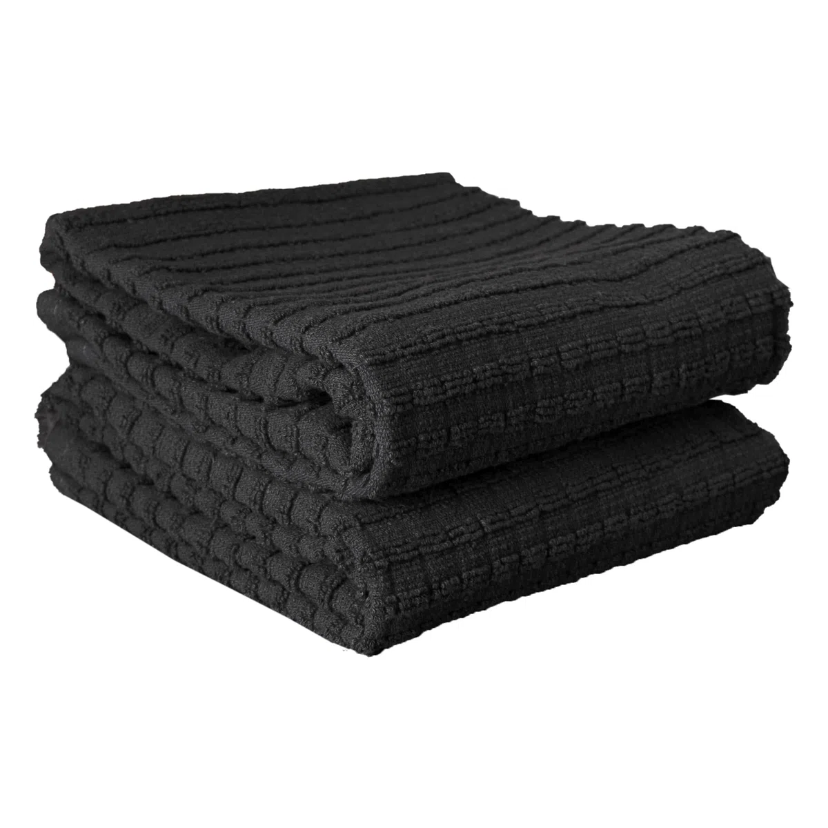 Ritz 012987 Toallas de Cocina, Algodón, Negro, Solid, 2-Pack