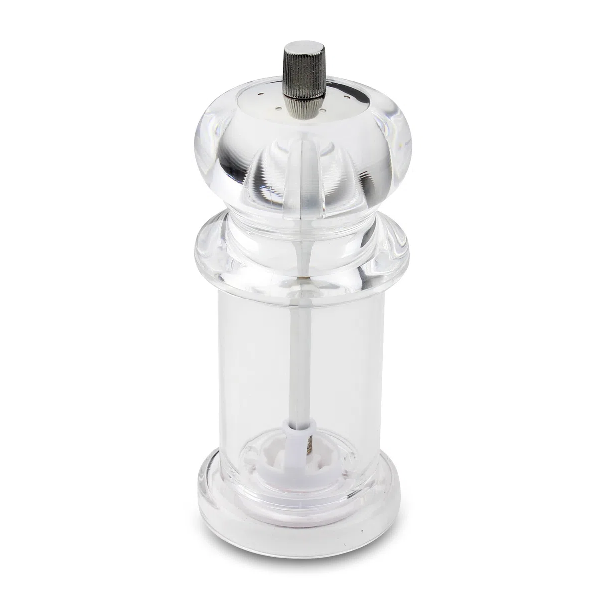 Grunwerg Combinación de Molinillo de Pimienta y Salero 2 en 1, Engranajes Cerámicos Duraderos y Anticorrosivos, 14.5 cm - Acrílico Transparente