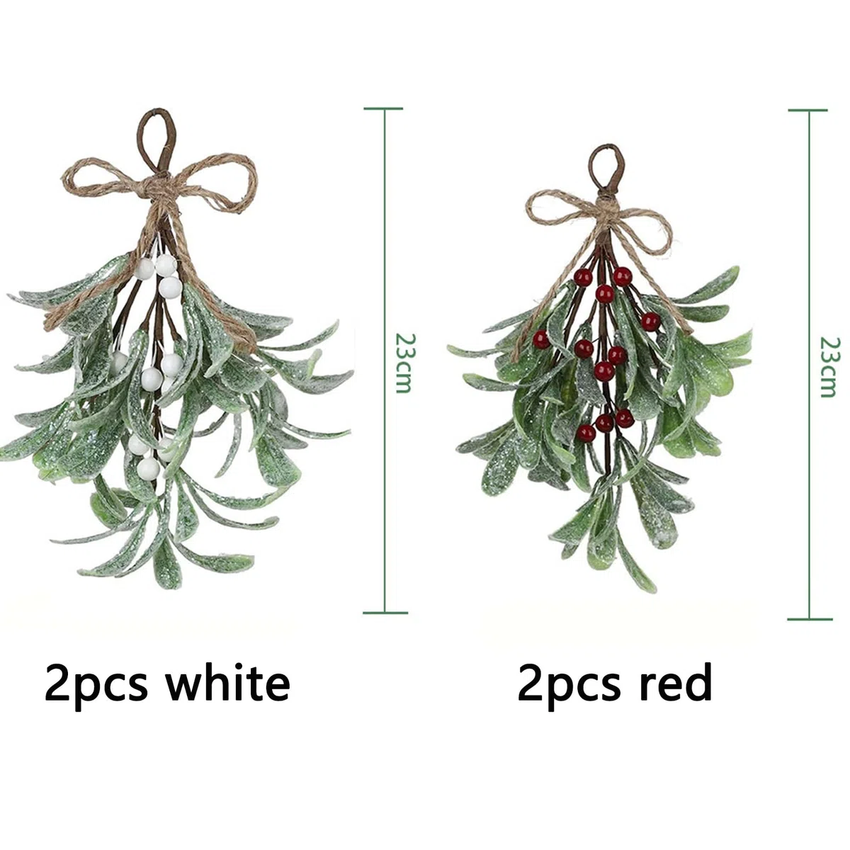4 Piezas Decoración de Muérdago de Navidad, Muérdago Decorativo para Colgar, Adorno de Muérdago Artificial, Accesorios para árbol de Navidad, Decoración Artificial para Puerta de Navidad