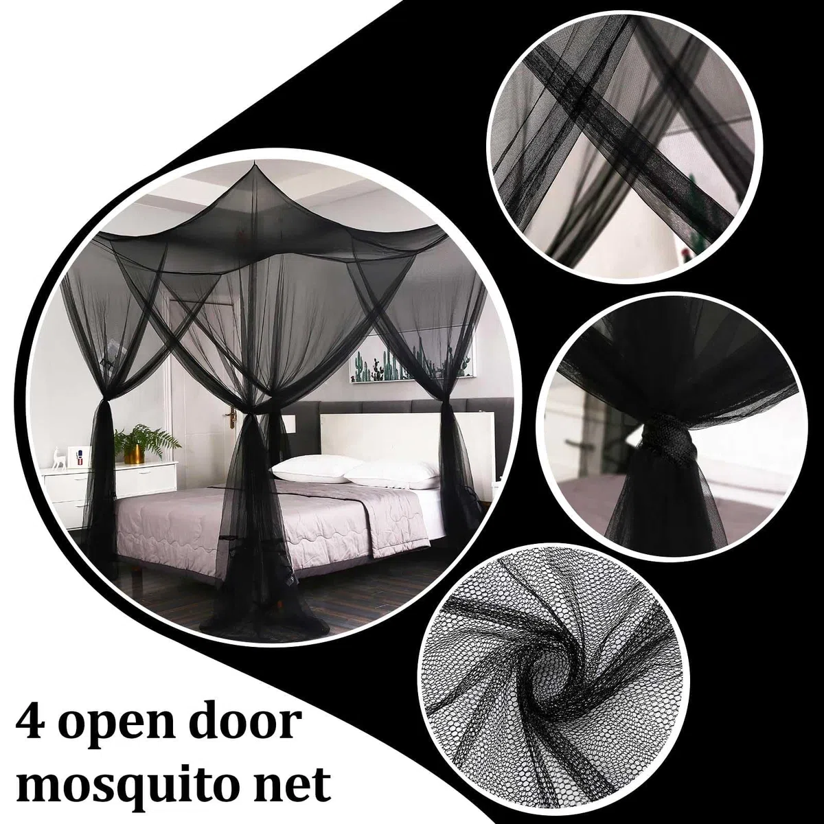 Mosquitera Cama Cuadrada De Cuatro Esquinas,Colgar Dosel Mosquitera para Cama,Dosel Cama De Adultos,Grande Mosquitera Cama Matrimonio,Mosquitera Jardin,para Exteriores o Interiores