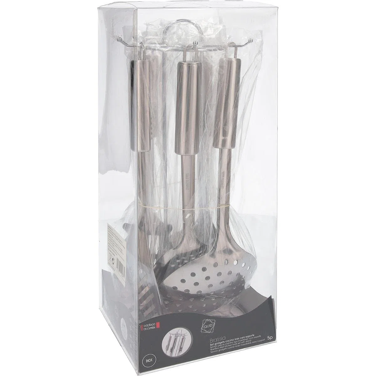 Quid Brassia Set Gadgets Acero Inoxidable 5 Piezas, 15x15x40 cm