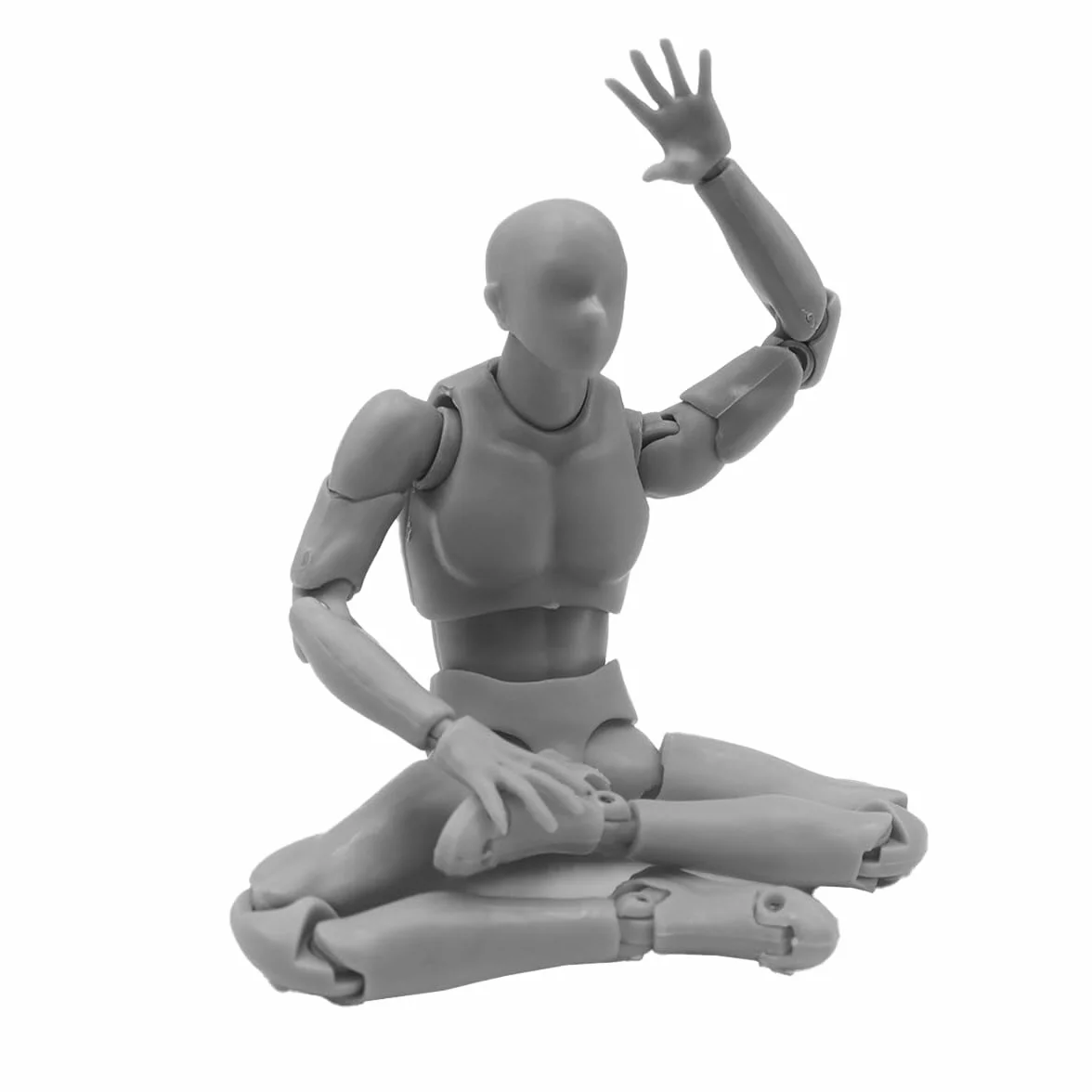 Riven Maniquíes flexibles, figuras de acción de PVC para artistas, modelo de dibujo con soporte de pedestal para dibujar, pintar, dibujar (gris macho)