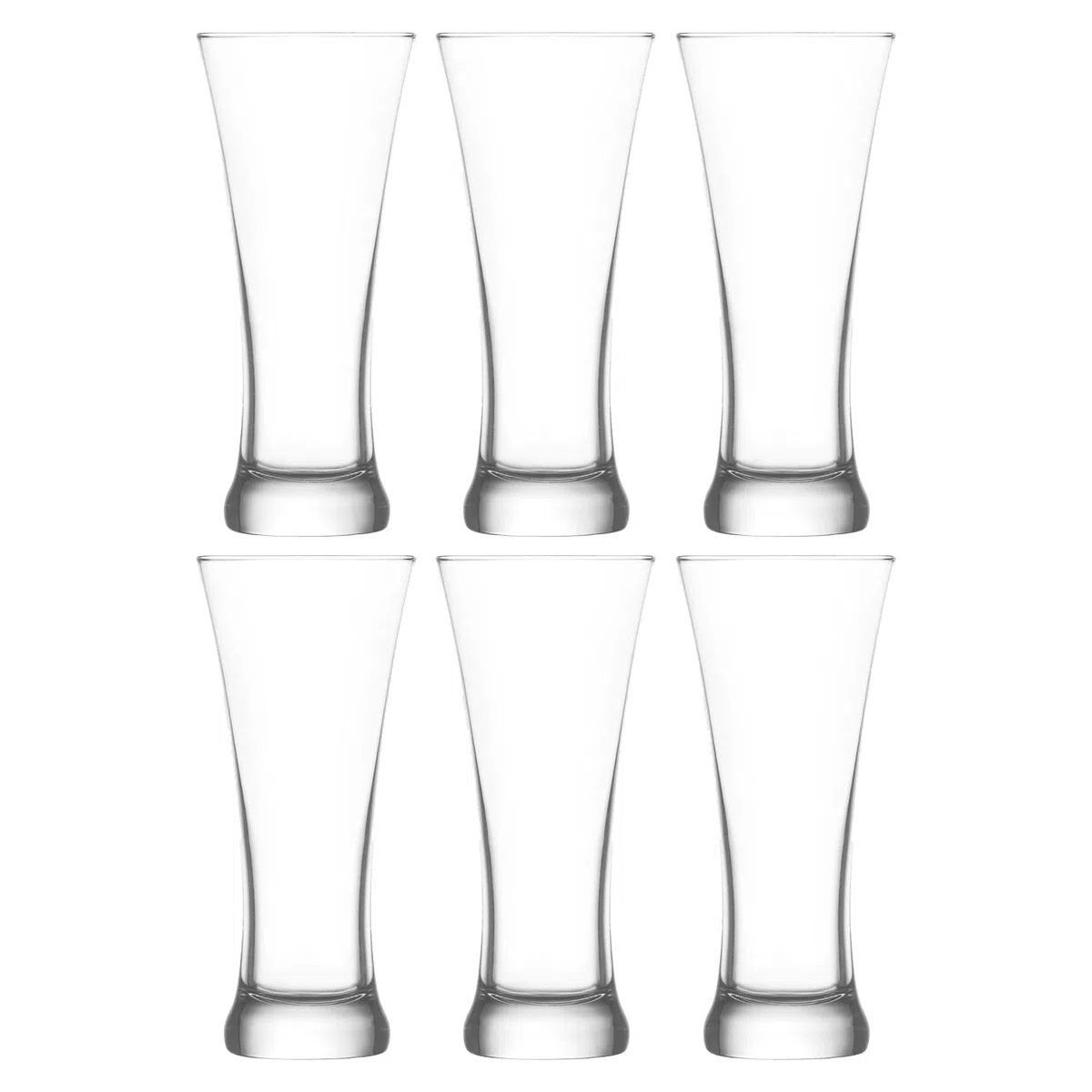 Acan Tradineur - Caja de 6 Vasos Modelo Sorgun - 38 cl - Fabricado en Vidrio Resistente - Apto para lavavajillas - 6 Uds Totales