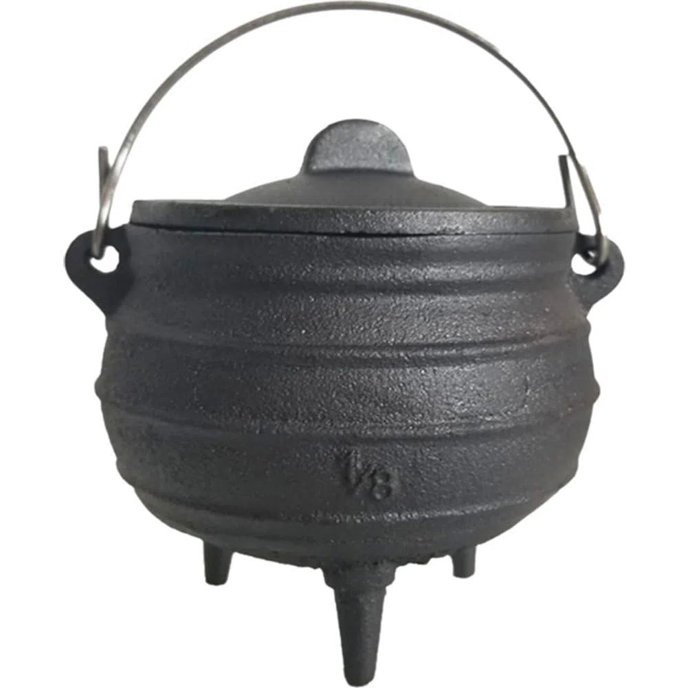 Caldero De Halloween Caldero De Hierro Fundido con Tapa Y, Cuenco De De Bruja, Incienso, Caldero De Brujería, Olla, Herramienta De Decoración De Fiesta De Halloween