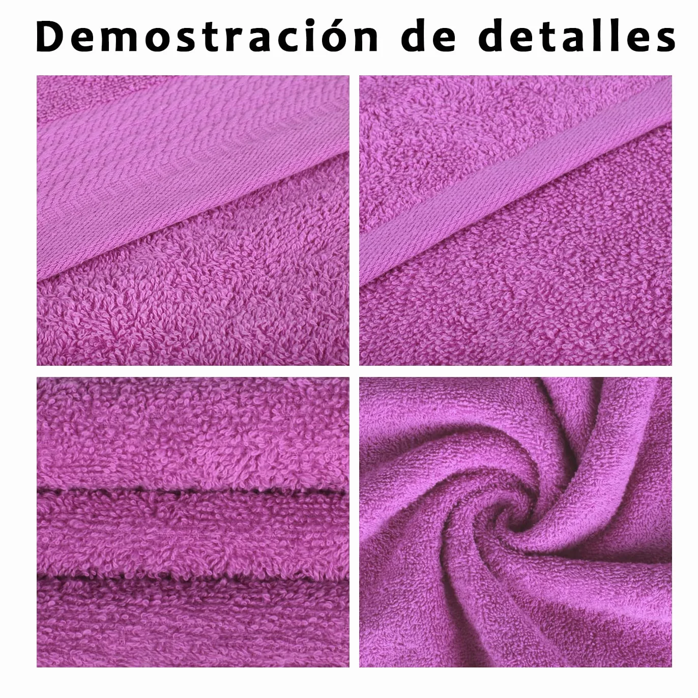 MERCURY TEXTIL Juego 4 Toallas de Baño y Manos 500gsm 100% Algodón Fucsia