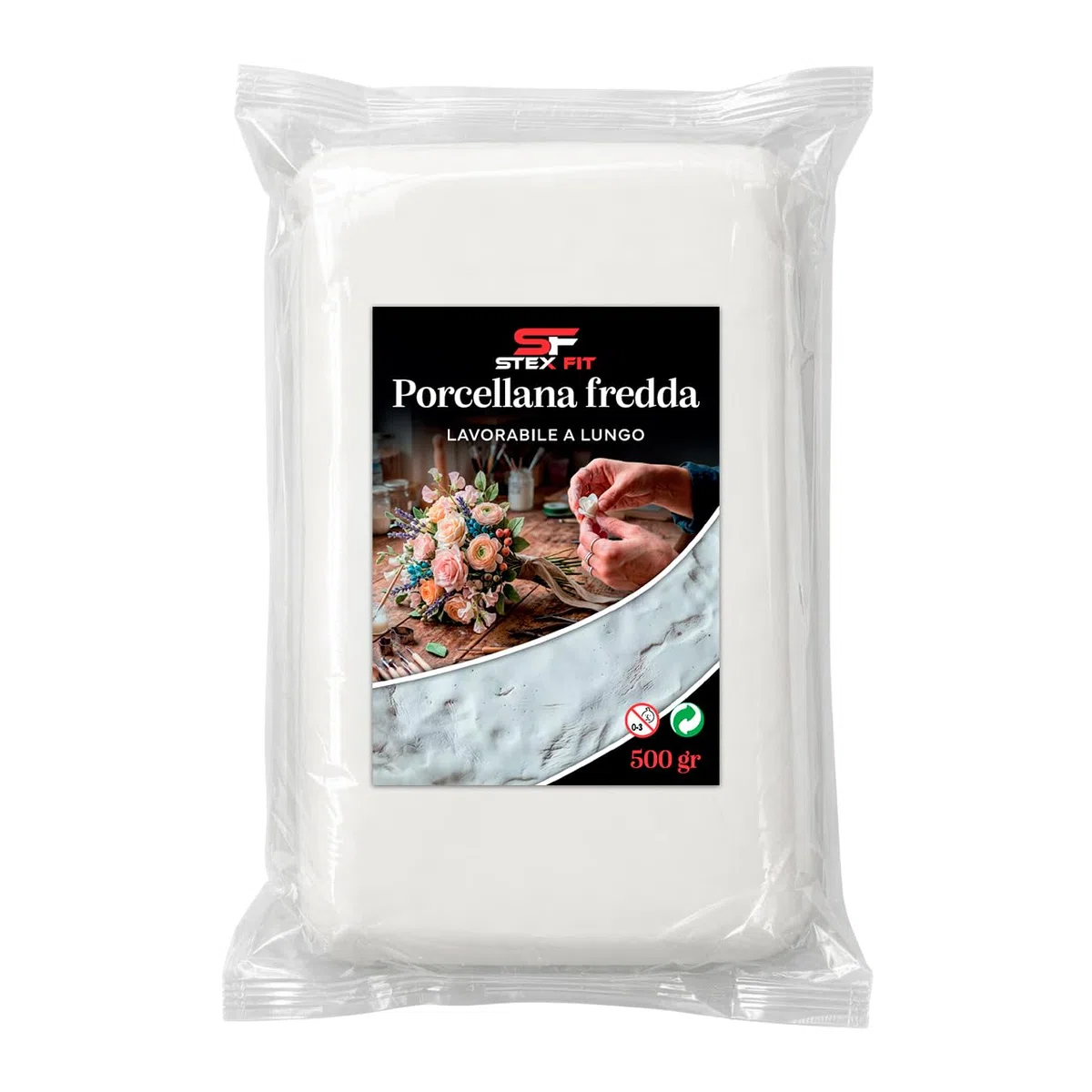 Porcelana fría para modelar, pasta moldeable blanca autocurable para trabajos de precisión, 500 g