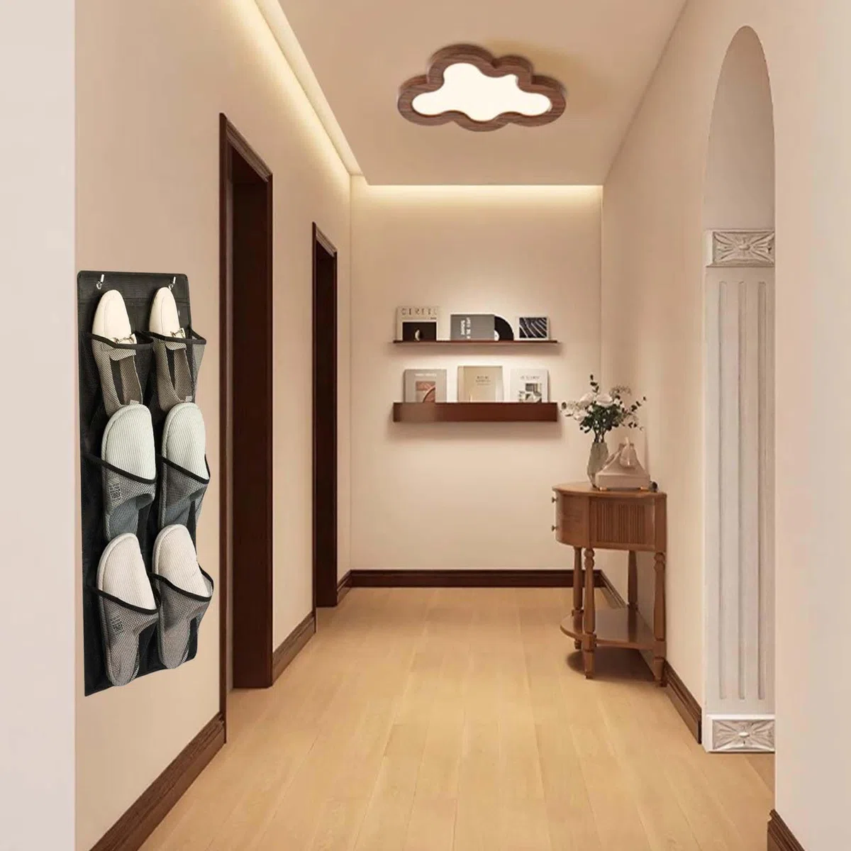 2 piezas Zapatero de puerta,6 bolsillos,Almacenamiento de zapatos colgante,Organizador de Zapatos para Puerta,Zapatero Colgante,Zapatero colgante puerta,adecuado para dormitorio,sala de estar (Negro)